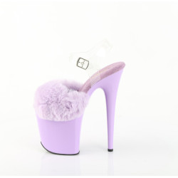 Pleaser FLAMINGO-808FUR Lavender Fur High Heels Pole Shoes