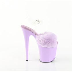 Pleaser FLAMINGO-808FUR Lavender Fur High Heels Pole Shoes