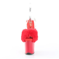 Pleaser FLAMINGO-808FUR Red Fur High Heels Pole Shoes