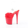 Pleaser FLAMINGO-808FUR Red Fur High Heels Pole Shoes