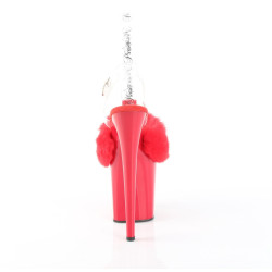 Pleaser FLAMINGO-808FUR Red Fur High Heels Pole Shoes