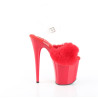 Pleaser FLAMINGO-808FUR Red Fur High Heels Pole Shoes