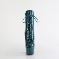 Pleaser ADORE-1020GP Teal Glitter Patent Ankle Boots