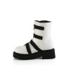 Demonia RENEGADE-50 White Vegan Ankle High Platform Boots