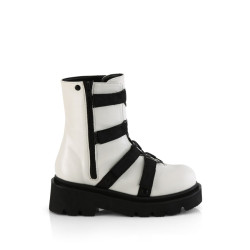 Demonia RENEGADE-50 White Vegan Ankle High Platform Boots