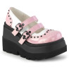 Demonia SHAKER-27 Rose White Platform Wedge Pumps