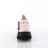 Demonia SHAKER-27 Rose White Platform Wedge Pumps