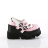 Demonia SHAKER-27 Rose White Platform Wedge Pumps