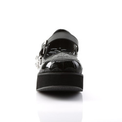 Demonia SPRITE-05 Black Vegan Maryjane Platform Shoes