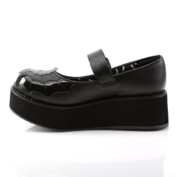 Demonia SPRITE-05 Black Vegan Maryjane Platform Shoes