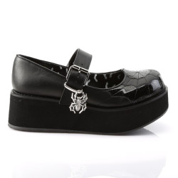 Demonia SPRITE-05 Black Vegan Maryjane Platform Shoes