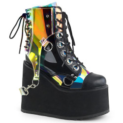Demonia SWING-115 Black Vegan Platform Buckle Boots