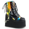 Demonia SWING-115 Black Vegan Platform Buckle Boots