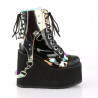 Demonia SWING-115 Black Vegan Platform Buckle Boots