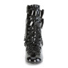 Demonia VIVIKA-128 Black Patent Block Heel Ankle Boots