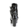 Demonia VIVIKA-128 Black Patent Block Heel Ankle Boots