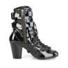 Demonia VIVIKA-128 Black Patent Block Heel Ankle Boots