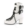 Demonia VIVIKA-128 White Vegan Block Heel Ankle Boots
