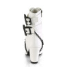 Demonia VIVIKA-128 White Vegan Block Heel Ankle Boots
