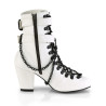 Demonia VIVIKA-128 White Vegan Block Heel Ankle Boots