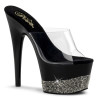 Pleaser ADORE-701-3 Transparent Black Pewter Strass
