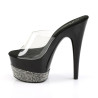 Pleaser ADORE-701-3 Transparent Black Pewter Strass