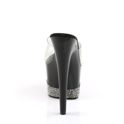 Pleaser ADORE-701-3 Transparent Black Pewter Strass