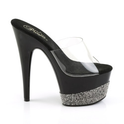 Pleaser ADORE-701-3 Transparent Black Pewter Strass