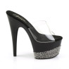 Pleaser ADORE-701-3 Transparent Black Pewter Strass