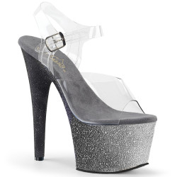 Pleaser ADORE-708OMBRE Silver Platform High Heels Women