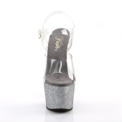 Pleaser ADORE-708OMBRE Silver Platform High Heels Women