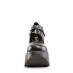 Demonia DYNAMITE-03 Black Vegan Wedge Platform Shoes