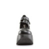 Demonia DYNAMITE-03 Black Vegan Wedge Platform Shoes