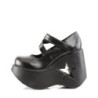Demonia DYNAMITE-03 Black Vegan Wedge Platform Shoes