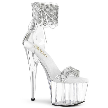 Pleaser ADORE-727RS Ankle Cuff Silver High Heels Shoes