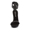 Fabulicious CHIC-40 Black Ankle Strap Steel Heel Sandal