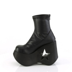 Demonia DYNAMITE-100 Black Vegan Platform Wedge Boots