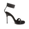 Fabulicious CHIC-40 Black Ankle Strap Steel Heel Sandal
