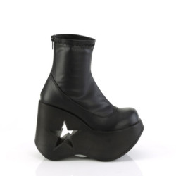 Demonia DYNAMITE-100 Black Vegan Platform Wedge Boots