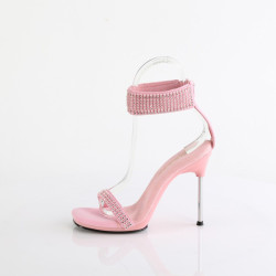 Fabulicious CHIC-40 Rose Ankle Strap Steel Heel Sandal