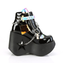 Demonia DYNAMITE-101 Black Patent Mirror Vegan Sale