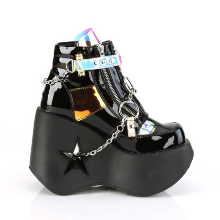 Fabulicious CHIC-40 Purple Ankle Strap Steel Heel Sandal