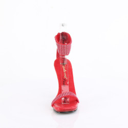 Fabulicious CHIC-40 Red Ankle Strap Steel Heel Sandal