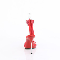 Fabulicious CHIC-40 Red Ankle Strap Steel Heel Sandal