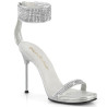 Fabulicious CHIC-40 Silver Ankle Strap Steel Heel Sandal