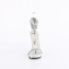 Fabulicious CHIC-40 Silver Ankle Strap Steel Heel Sandal