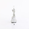 Fabulicious CHIC-40 Silver Ankle Strap Steel Heel Sandal