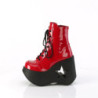 Demonia DYNAMITE-106 Red Patent Platform Wedge Boots