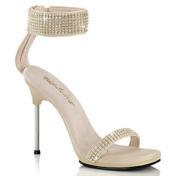 Fabulicious CHIC-40 Tan Ankle Strap Steel Heel Sandal
