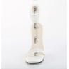Fabulicious CHIC-40 White Ankle Strap Steel Heel Sandal